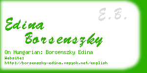 edina borsenszky business card